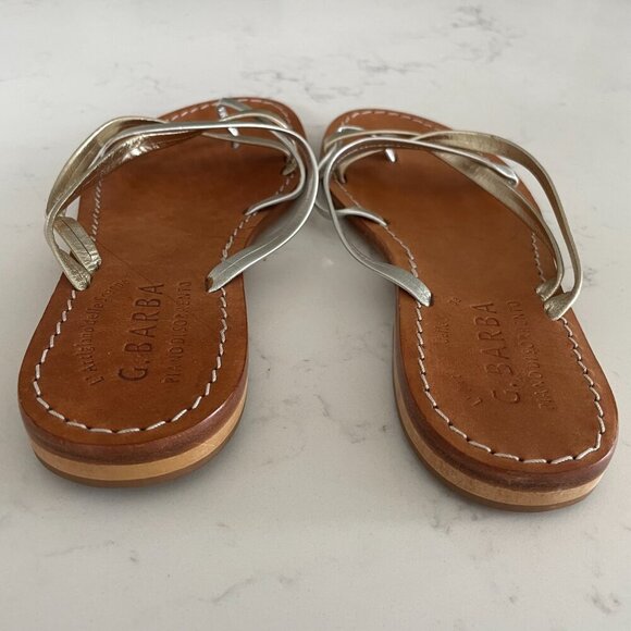 L' Artigiano delle Scarpe G. Barba Piano Di Sorrento Leather Slip On Sandals 37 - Picture 4 of 8